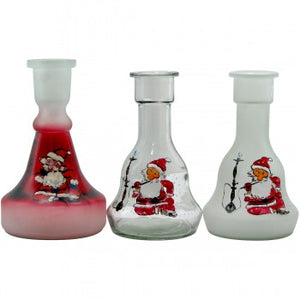 Vase en verre design peint à la main - père noël fumeur