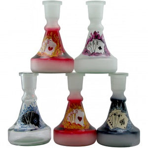 Vase en verre peint à la main – cartes de jeux poker