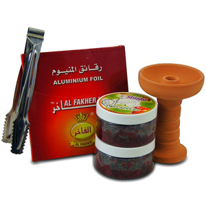 Shiazo Pack 2 - Chicha Pierres , Ceramic Foyer Punnel, Pinces et Al Fakher Foils Pack